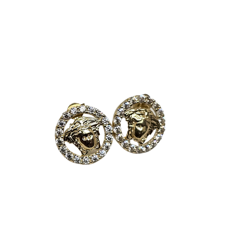 10k Greek design Round earrings