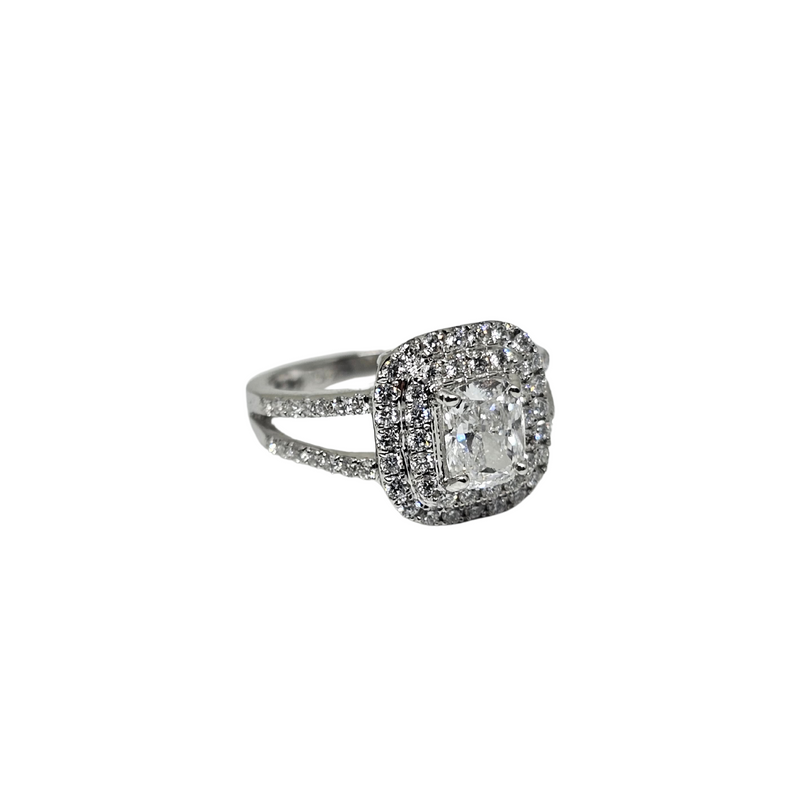 14k Cushion Cut 1.72ct Diamond Engagement Ring