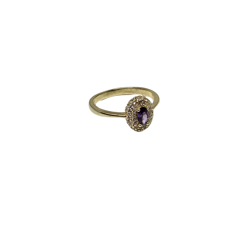 10k gold purple oval ring