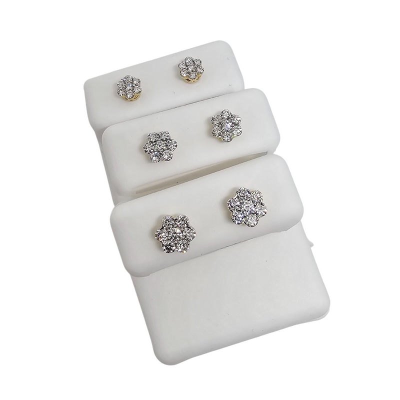 10k Flower Diamond Earrings