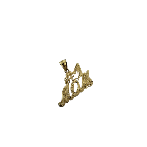 10k Gold Mom Pendant New