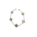 Bracelet en or 10K avec trèfle en nacre blanche de taille moyenne