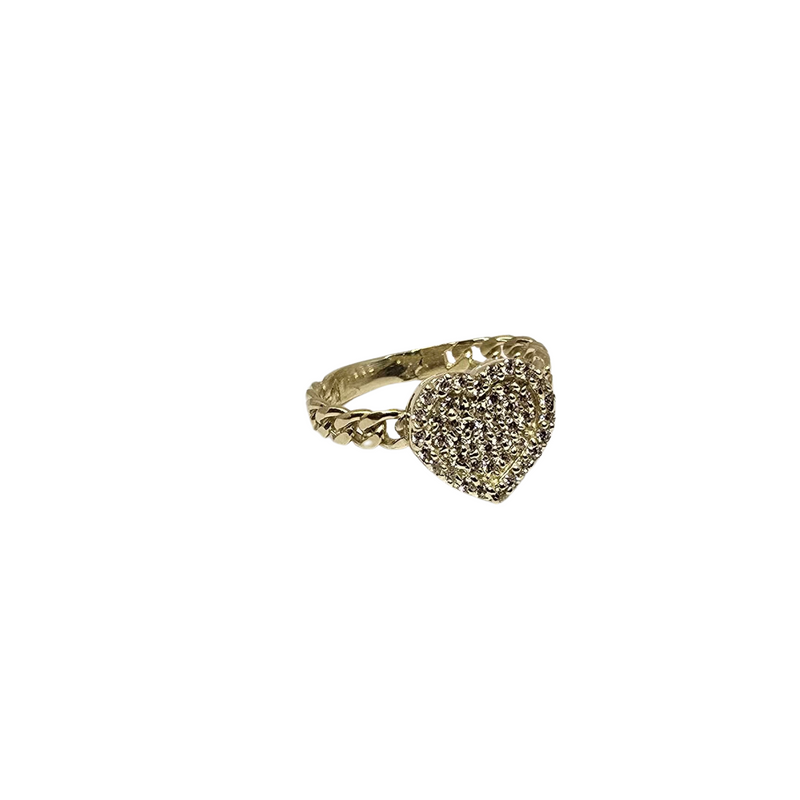 10k heart ring cuban style