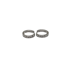10k en Or blanc Boucles d'oreilles avec zirconia