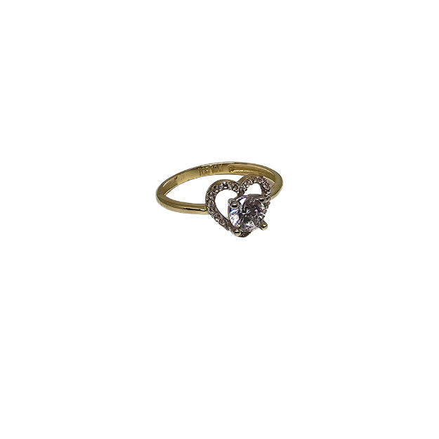 10k Gold  Women Heart  Ring New