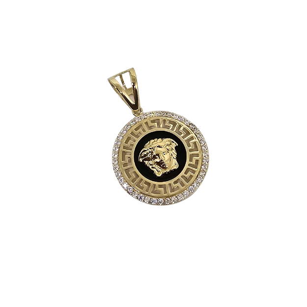 10k Gold  Medusa Pendant New