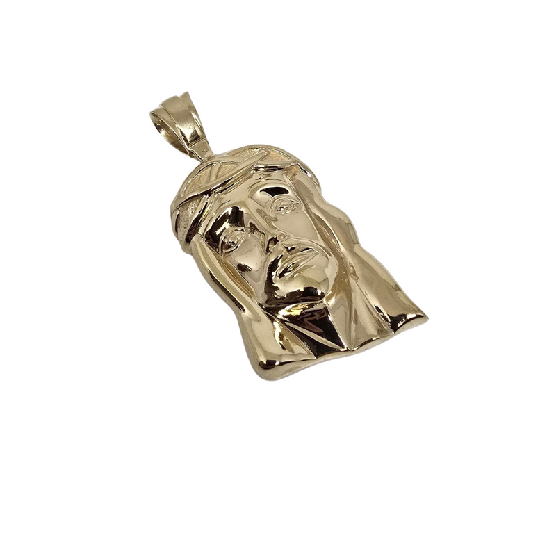 10k Gold Jesus Pendant back closed solid