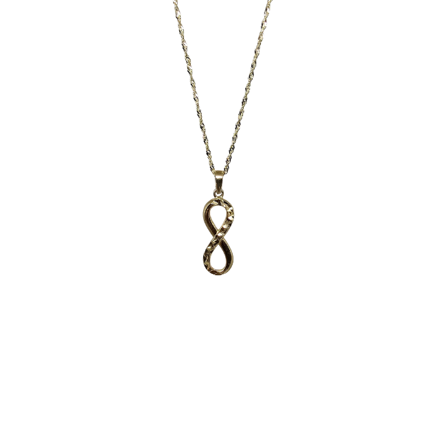 10k Gold Chain with Yellow Gold Infinity  pendant New