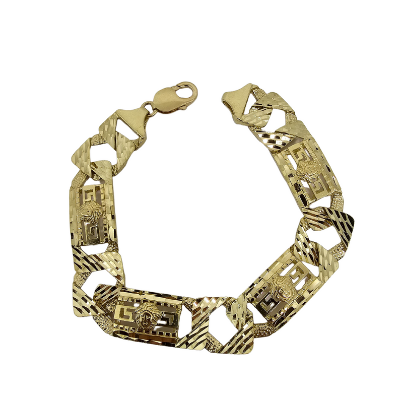 14mm 10k gold  Hand made Meduza Bracelet