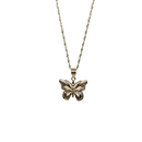 10k Gold Chain with Yellow Gold Butterfly pendant New