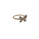 Bague papillon en or jaune 14K avec 0,25ct de diamants naturels