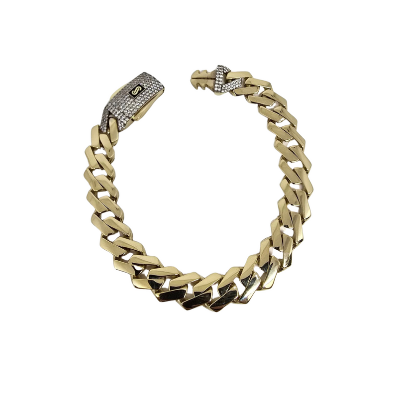 11mm Monaco edge Bracelet or jaune 10k