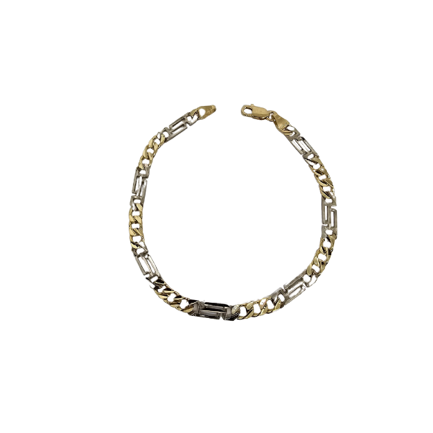 10K 4mm Junior Bracelet 2 tones  Gold MBS-1082