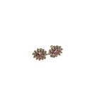 10K Or Jaune Boucles d'oreilles avec un saphire rose synthetique et du zircon Nouveau