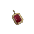 10K Gold Red Stone  Pendant New