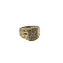 10k nugget ring with zirconia stones