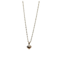 Charming Heart Necklace in 10K Yellow Gold on Singapore Chain DREY-774