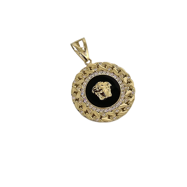 10k Gold  Medusa Pendant New