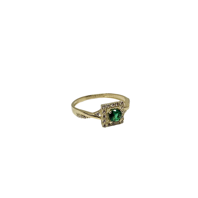 10k gold green stone ring