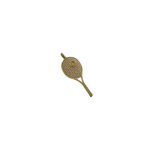 10k Gold pendant Tennis Racket New