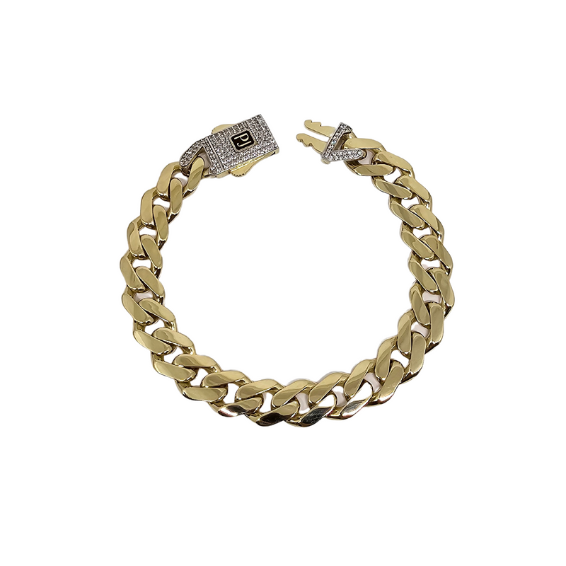 11mm Monaco Bracelet or jaune 10k