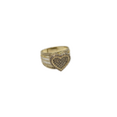 Love Sparkle: 10K Yellow Gold Heart Ring with Zirconia