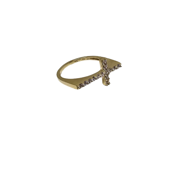 10k Gold  Women Cross Ring New cali-104