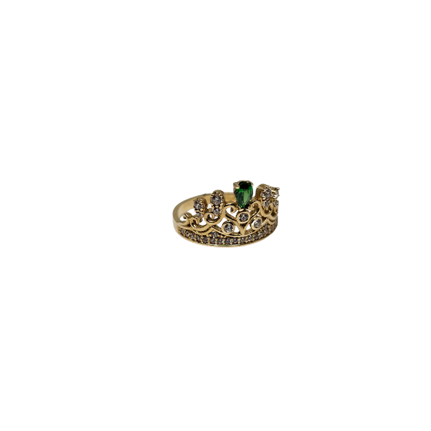 10k Gold Green Crown Ring