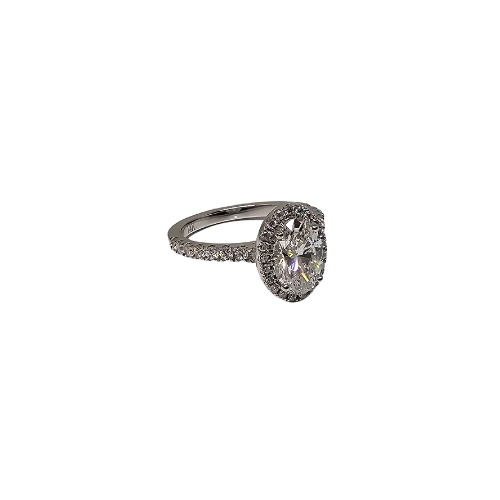 14k Bague ovale 2.10ct Vs Diamants