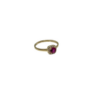 10k gold pink round stone ring