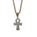 10K Gold Rope Chain+ 10K Gold Infinity Cross Pendant