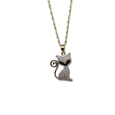 10K Gold Singapore Chain+ 10K Gold Kitty Cat Pendant
