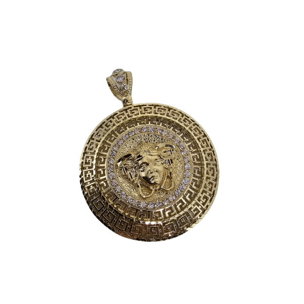 10k Gold  Medusa Pendant New