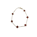 Bracelet en or 10K avec petit trèfle en nacre rouge