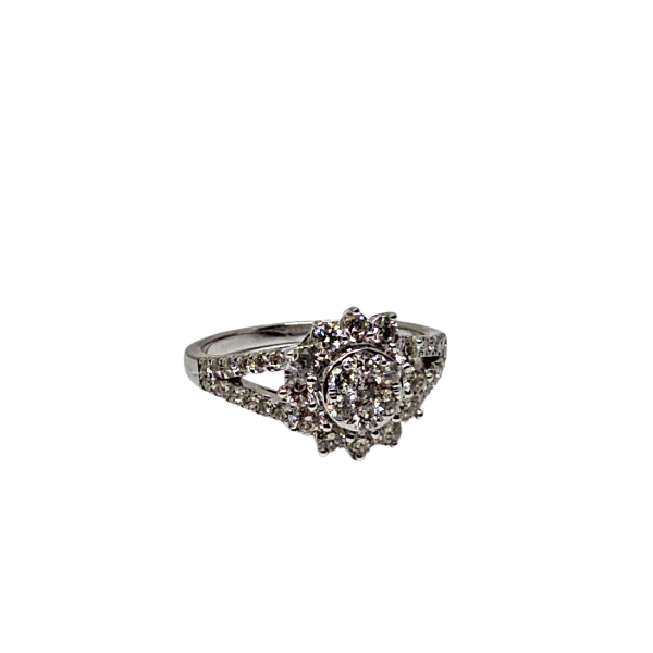 14k flower ring 0.85ct Diamonds