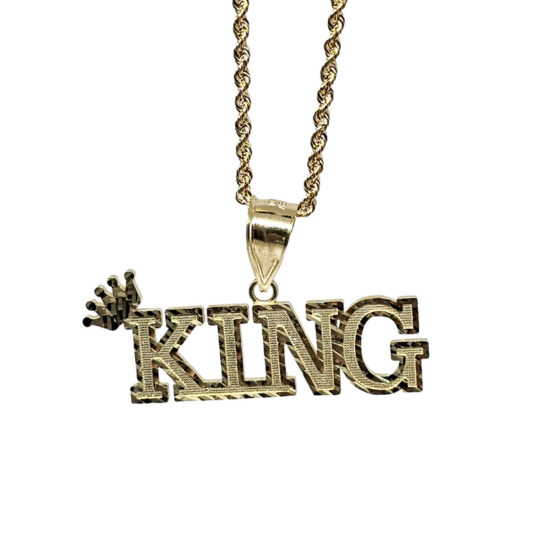 10k Rope Chain + King Crown pendant 10k gold