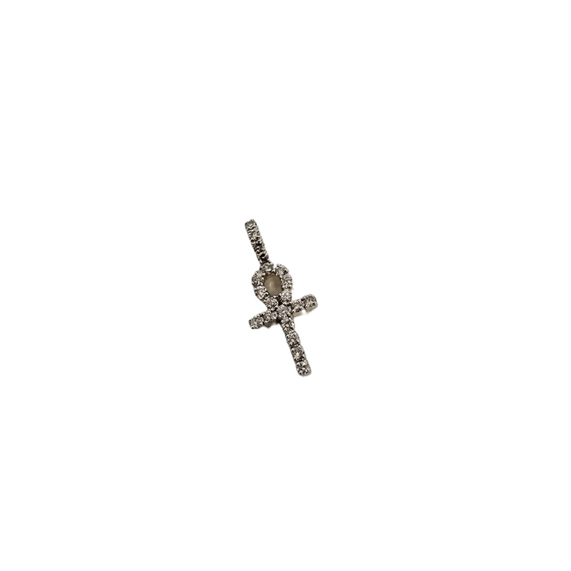 Délicat pendentif croix en or jaune 10K avec 0,20 ct de diamants naturels SI