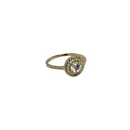 10k gold white  round ring