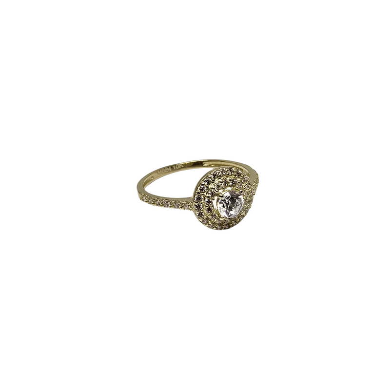 10k gold white  round ring