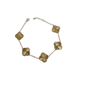 Bracelet en or 10K avec grand trèfle en nacre d'or