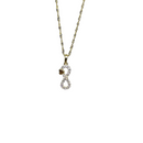10k Gold Chain with Yellow Gold infinity heart Pendant New