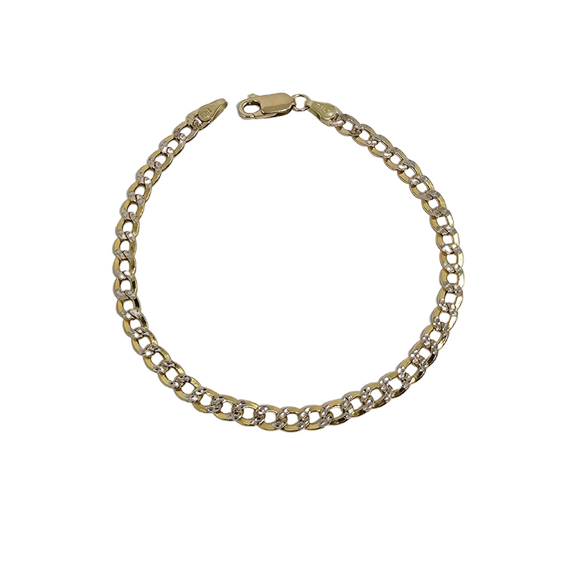 Bracelet 10k 4.5mm Curb Chain diamantée