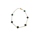 Bracelet en or 10K avec petit trèfle en nacre verte