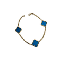 Bracelet en or 10K avec trèfle en nacre bleue