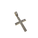 Pendentif croix classique en or blanc 10K avec 1,00 ct de diamants Natural SI