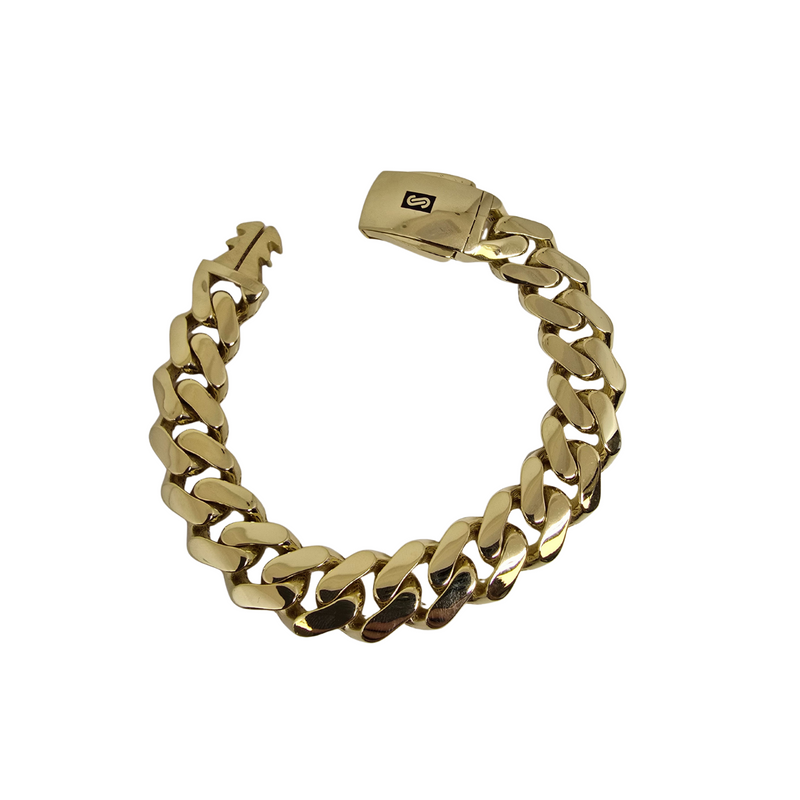15mm Monaco Bracelet in 10K Yellow Gold