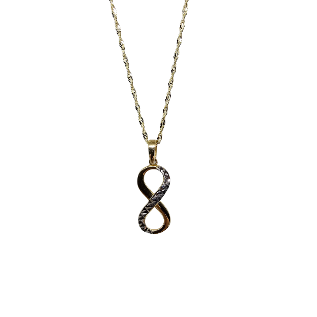 10k Gold Chain with Yellow Gold Infinity  pendant New