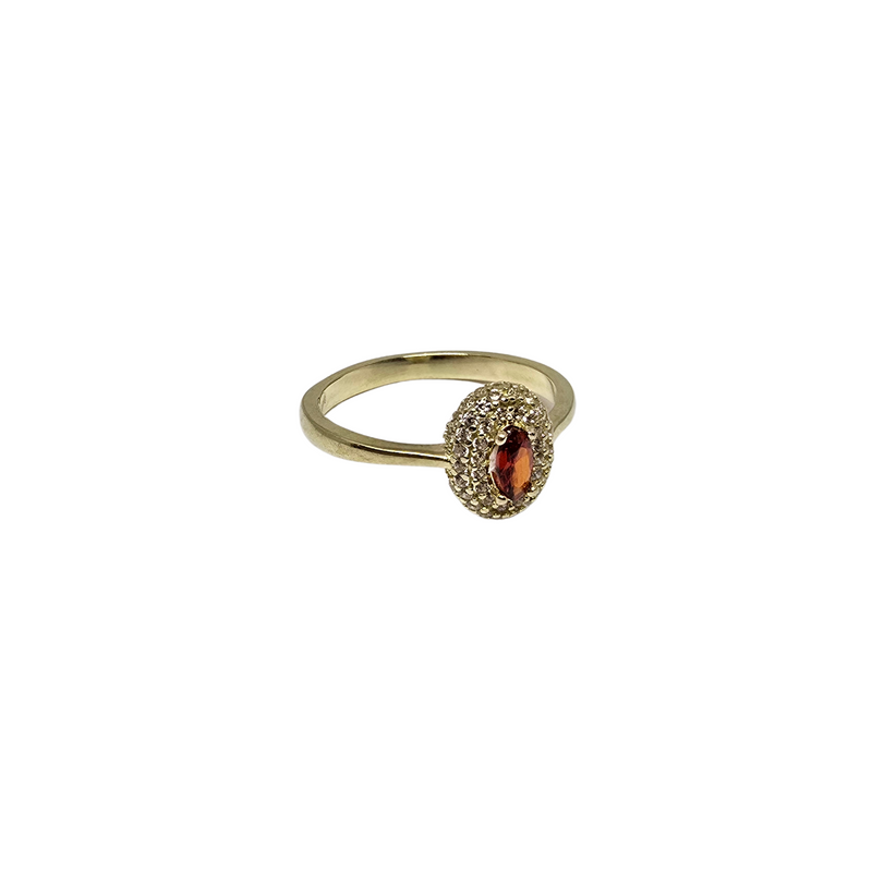 10k gold colorful oval ring