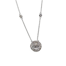 collier 1.00ct diamants banquettes rondes or blanc 14k