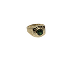 Emerald Force: 10K Yellow Gold Men’s Ring with Synthetic Green Sapphire
